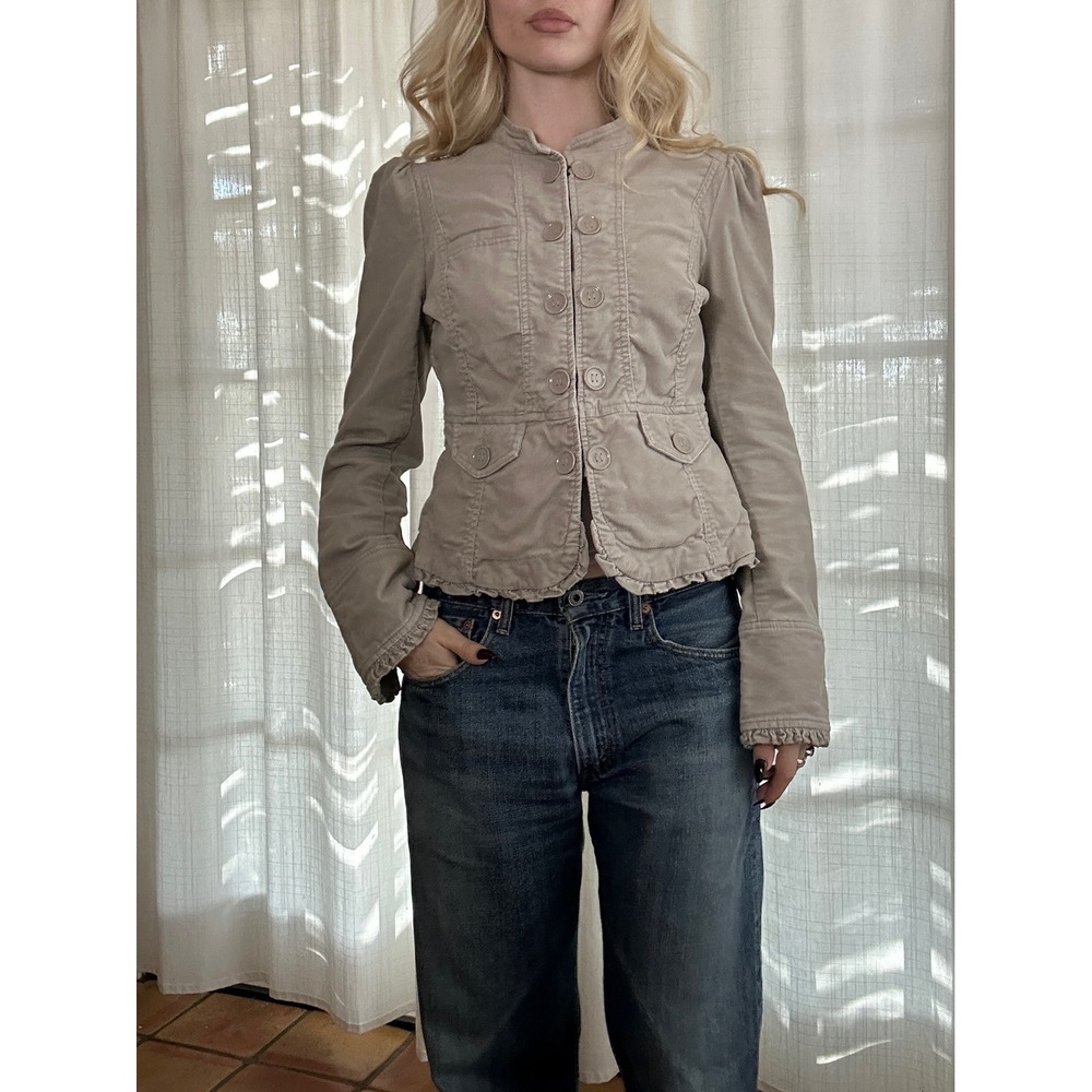 Vintage Y2K puff sleeve corduroy jacket